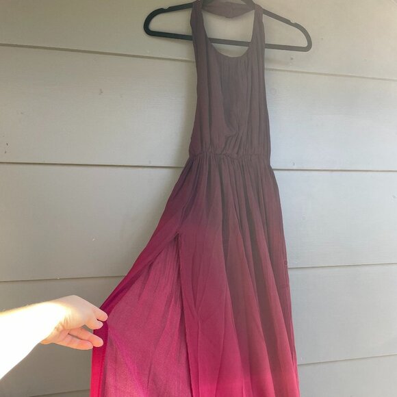 Purple to Red ombre Flowy backless maxi dress XL by Zaful - Picture 3 of 8